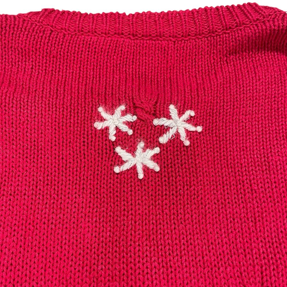 VTG Croft & Barrow Red Snowman Christmas Cardigan Sweater Sz XL Embroidered Fun - Picture 7 of 11